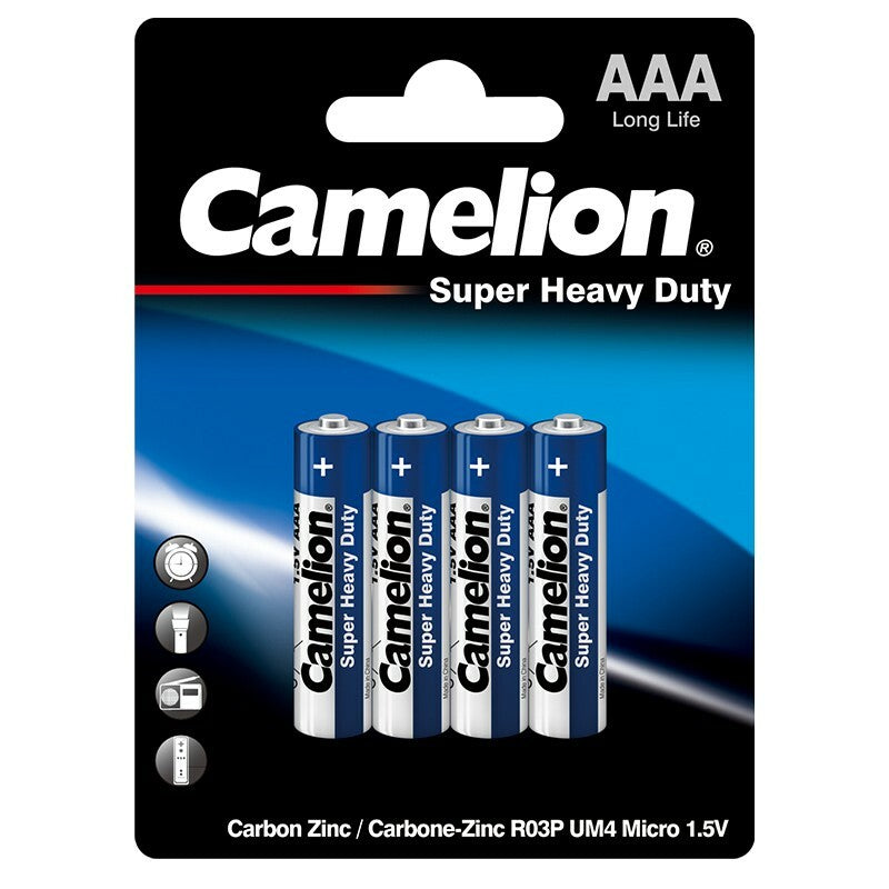 Camelion AAA高能碳性電池 (4粒, 卡裝) R03P-BP4B