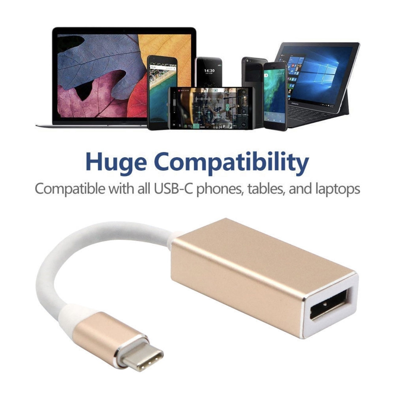 TYPE-C USB3.1 To DP Display Port連接線/ Macbook Air 3.1轉DP Display Port高清線 (金銀色隨機發貨)