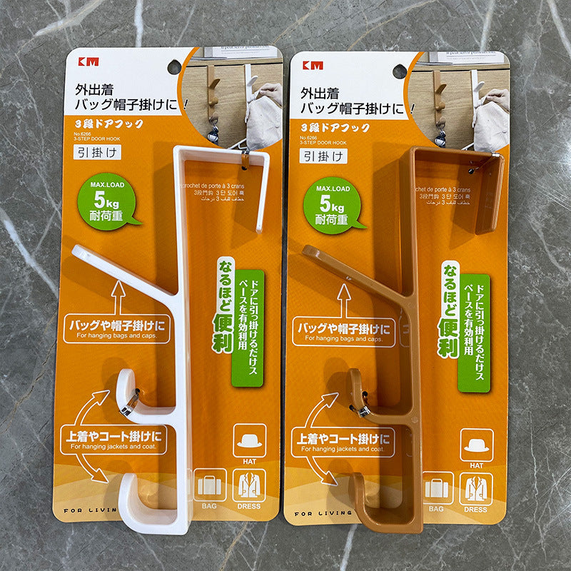 KM No.6266 門後掛鉤 免釘無痕掛衣架 衣服包包壁掛 衣帽鉤 (1枚入) (顏色隨機)