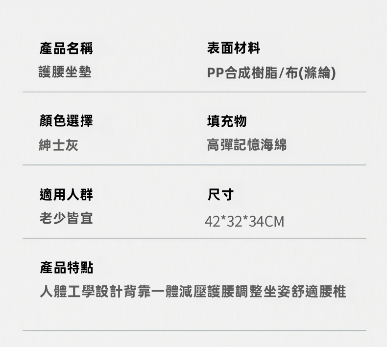 日本 SasaYama 人體工學護腰坐姿矯正椅墊 蝶翼雙背支撙 高彈記憑棉 鏹空透氣 護脊防寒背 辦公室居家適用