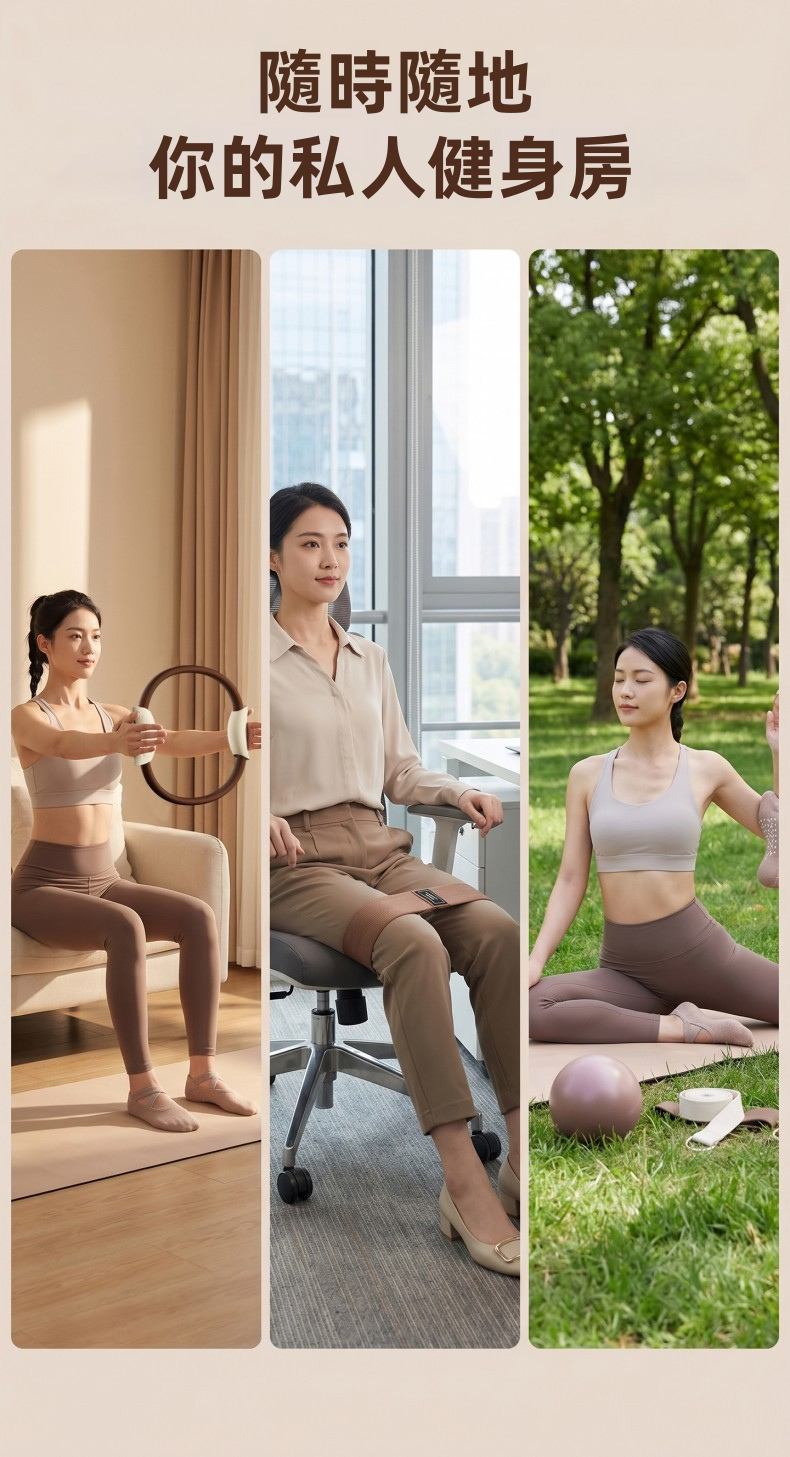 居家美學健身】全新升級普拉提塑形套盒 (6件套精美禮盒裝) | 創新橢圓普拉提圈+核心小球+3階蜜桃臀阻力帶+伸展帶+防滑襪 (纖腰細腿/蜜桃臀/開肩美背/產後修復 瑜伽師推薦)