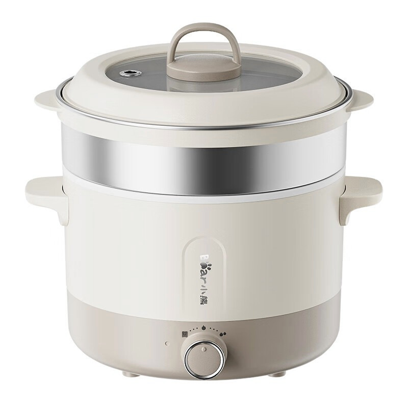 Bear 小熊 2.5L 多功能電煮鍋 DRG-Q25W2 上蒸下煮 麥飯石不黏塗層 附不銹鋼蒸籠