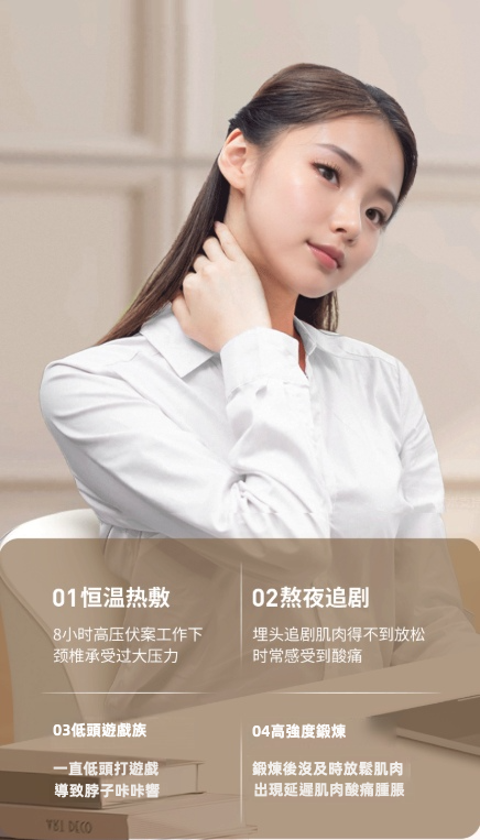 【P11】升級6頭斜方肌肩頸按摩器 | 42°C恆溫熱敷 仿指腹柔性矽膠 扣帶解放雙手 (頸背腰腿多部位適用)