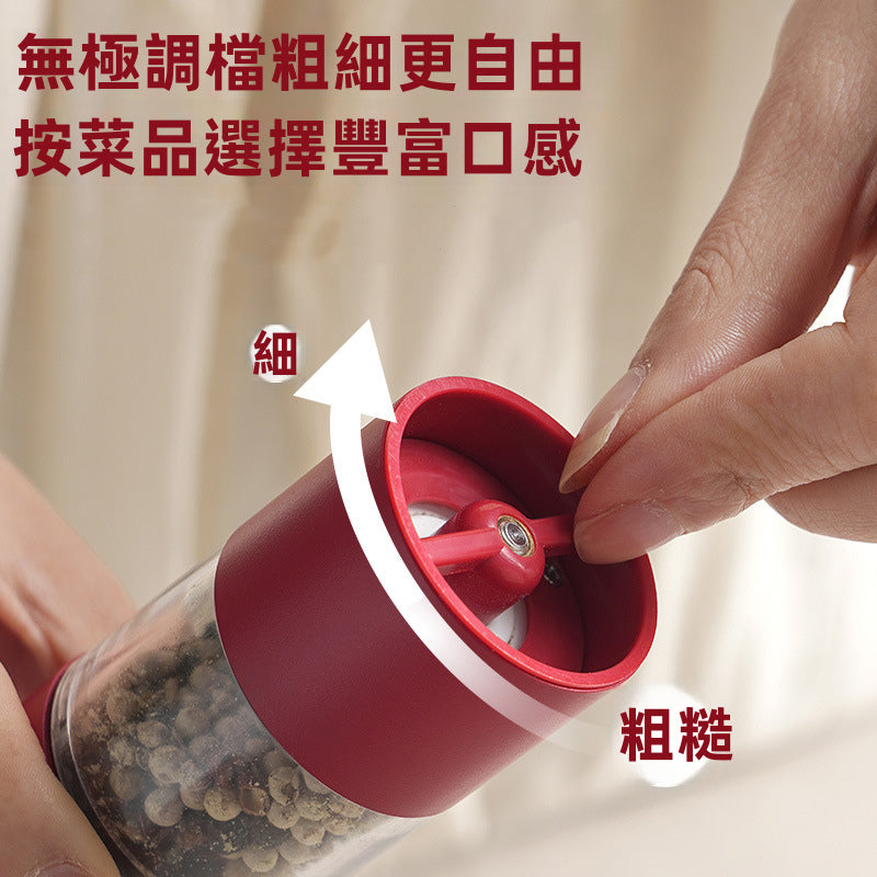 【Ankou】Type-C充電式電動研磨器 | 一鍵自動研磨 無極調檔粗細 自帶防塵底座 椒鹽/黑胡椒/玫瑰鹽（紅/奶油色）
