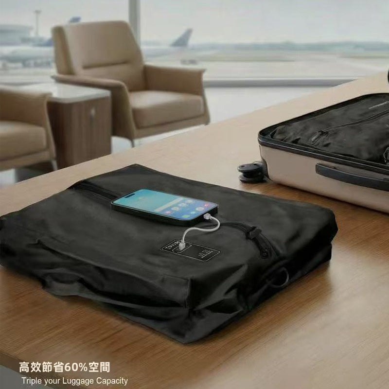 【旅行收納神器】Type-C 供電自動真空壓縮防水袋 | 零技巧 超易用！3秒極速抽氣 免抽氣泵 可登機託運 (17L / 25L)