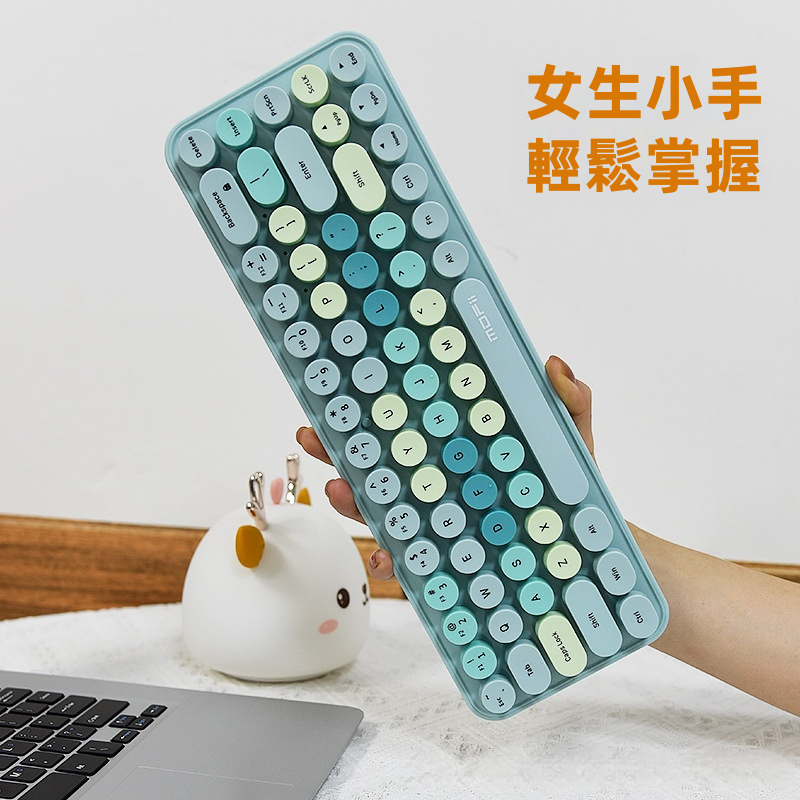 【MOFii i豆】復古圓點迷你無線鍵盤滑鼠套裝 | 輕巧隨身放手袋 2.4G即插即用 馬卡龍漸變拼色 節能低耗 (Mac/Win通用 多色可選)