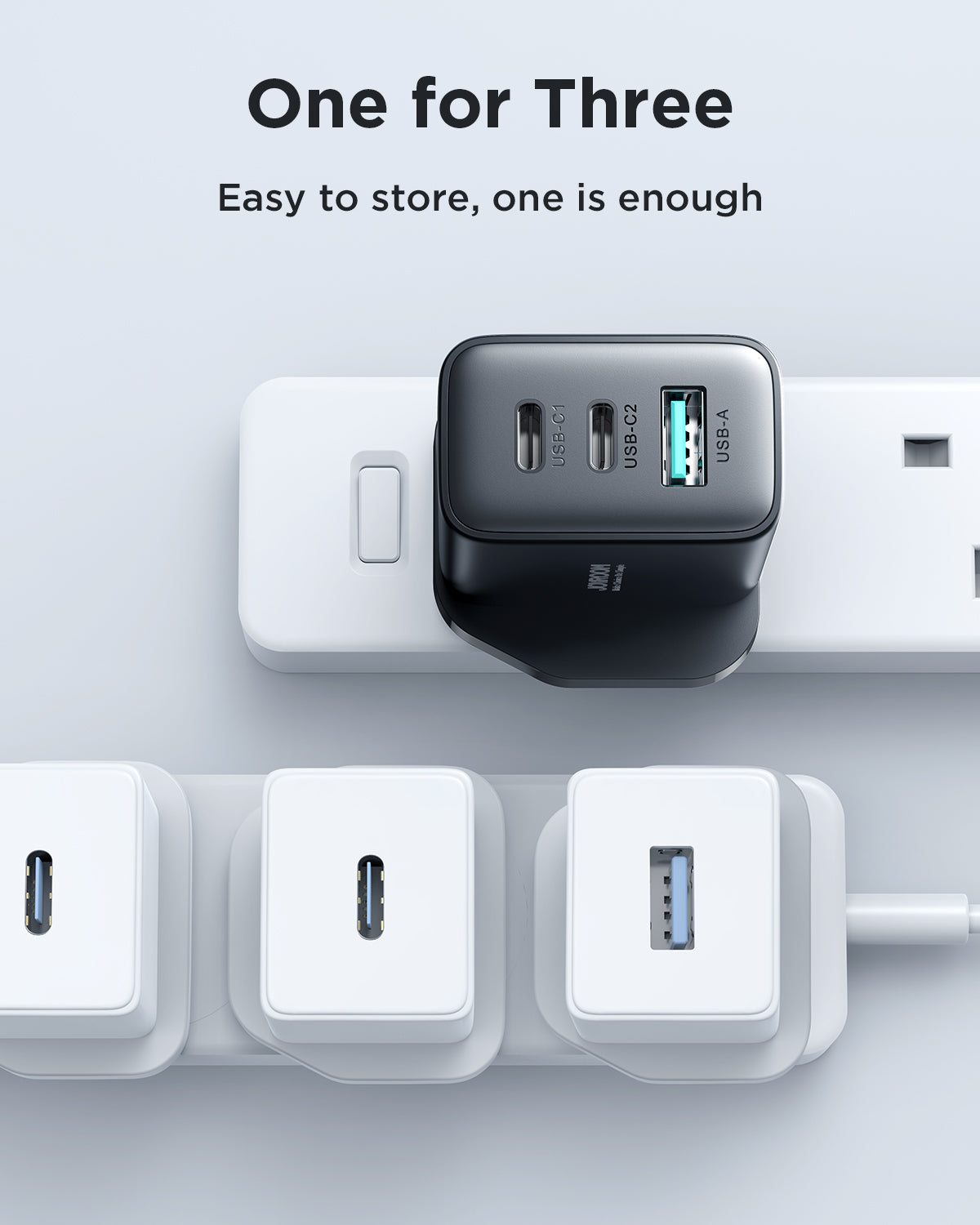 【JoyRoom TCF10】32W 三口迷你快充插頭 | 2x USB-C + 1x USB-A 多口同時快充 過壓過充保護 (iPhone/Android/iPad通用)