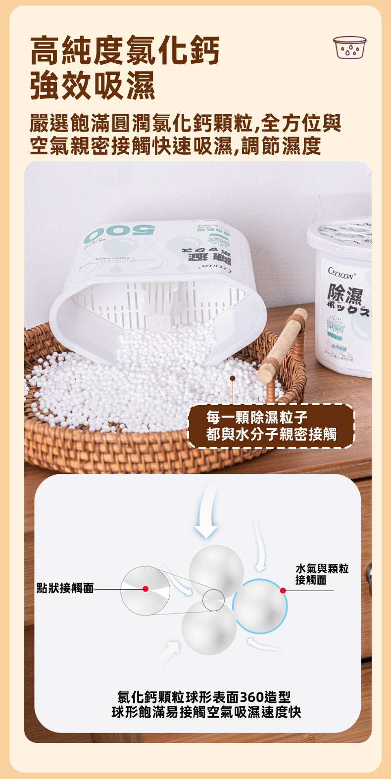 Ceetoon 強效集水除濕盒 (500ml) | 倒置不漏水 防潮防黴 物理抽濕盒 衣櫃/房間/鞋櫃適用