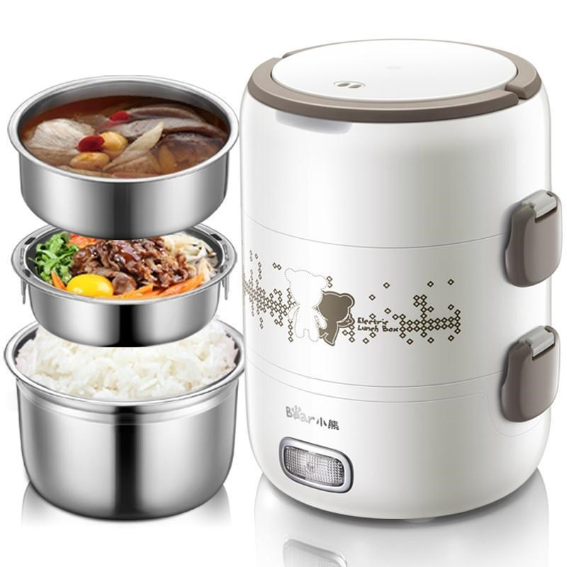 Bear 小熊 2.0L 三層便攜電熱飯盒 DFH-S2358 304不銹鋼內膽 白色 (附便攜袋)