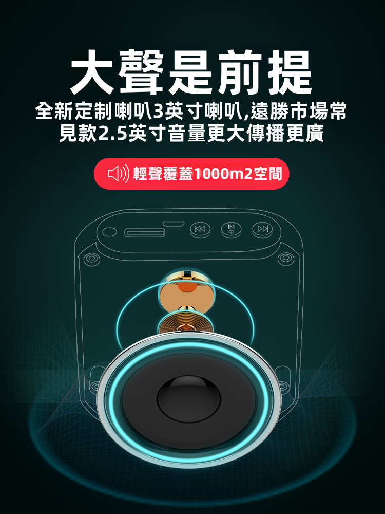 多功能數位功放擴音器 | 數字晶片抗嘯叫 2200mAh超長續航20小時 支援U盤/TF卡單曲循環 教師咪
