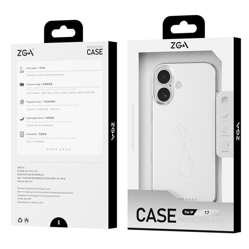 ZGA 極透抗黃防摔手機殼 1.3mm 波浪氣囊防撞 鏡頭加高 iPhone 18/17 Pro Max/Pro