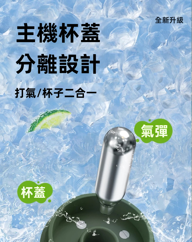 【CiCiCO】便攜隨行氣泡水機 / 梳打水樽 | 免插電 10秒極速注氣 食品級BPA-Free 自動洩壓防爆 露營野餐/特調必備 (2色可選)