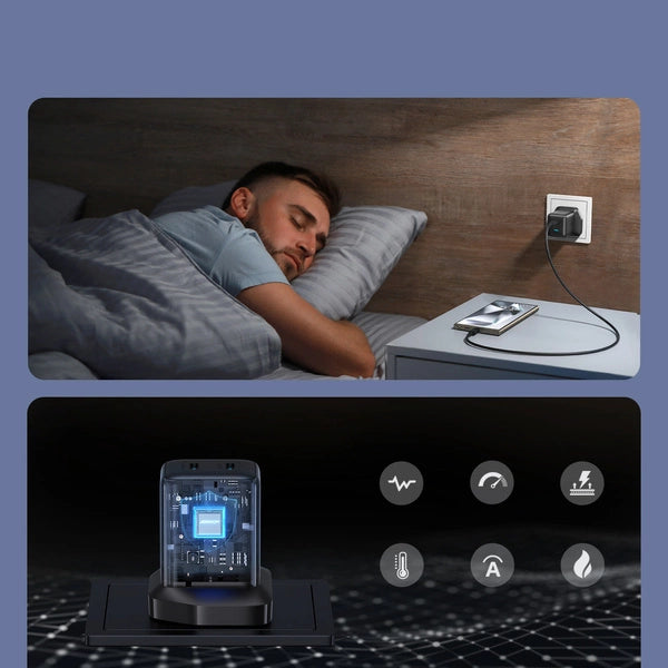 【JoyRoom】JR-TCG17 45W GaN 氮化鎵雙 C 口快充充電器 (英規三腳) | 雙 Type-C 輸出 PD/PPS快充 智能溫控防過熱 手提電腦/平板/手機適用
