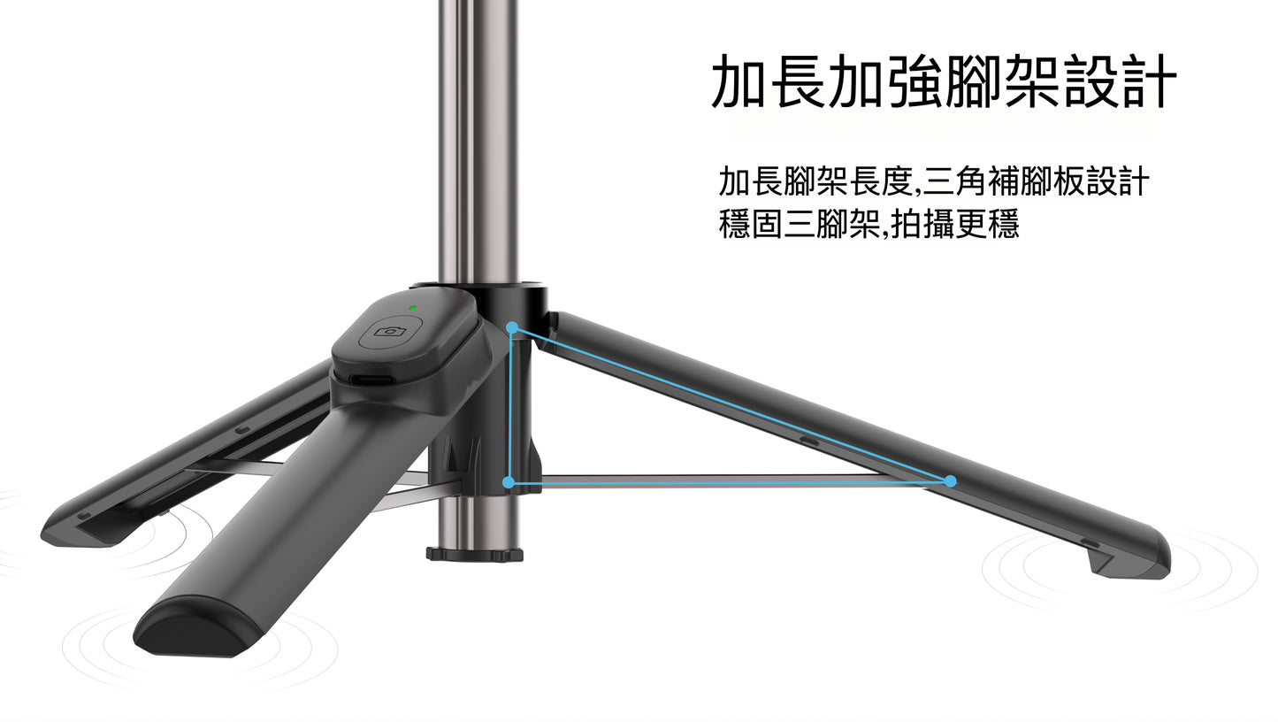 MINI自拍棍磁吸帶夾版：強力吸附與加強腳架設計