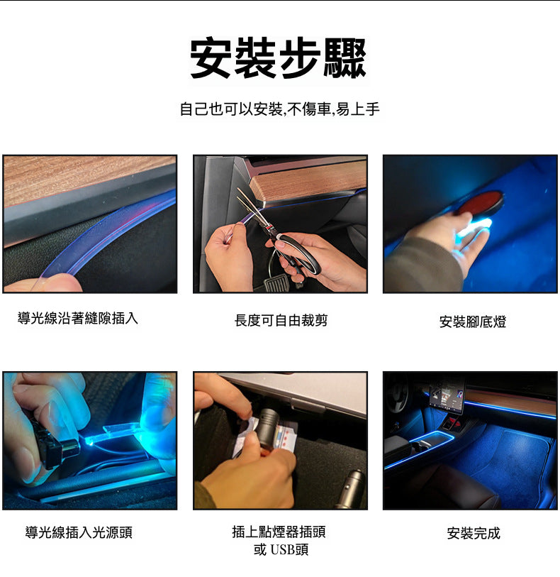 Model 3/Y 中控儀表台 64色氛圍燈：為愛車增添時尚與個性