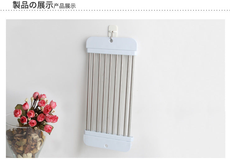 廚房折疊不銹鋼多用途瀝水架 No:5329