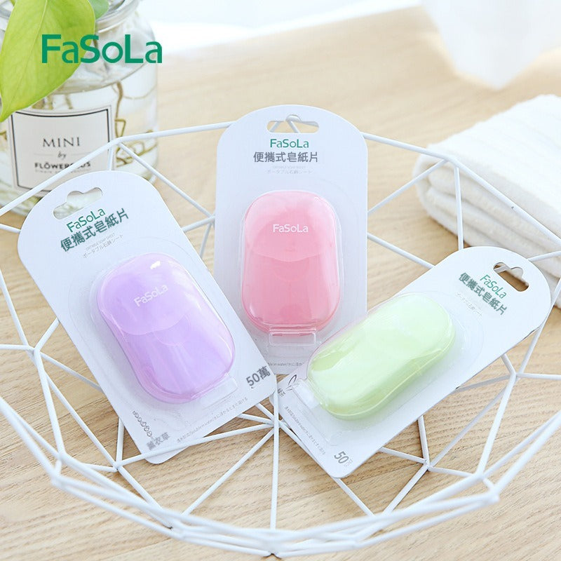 FASOLA 洗手抗疫 便攜肥皂片 番梘紙 50片裝(1枚入)味道隨機