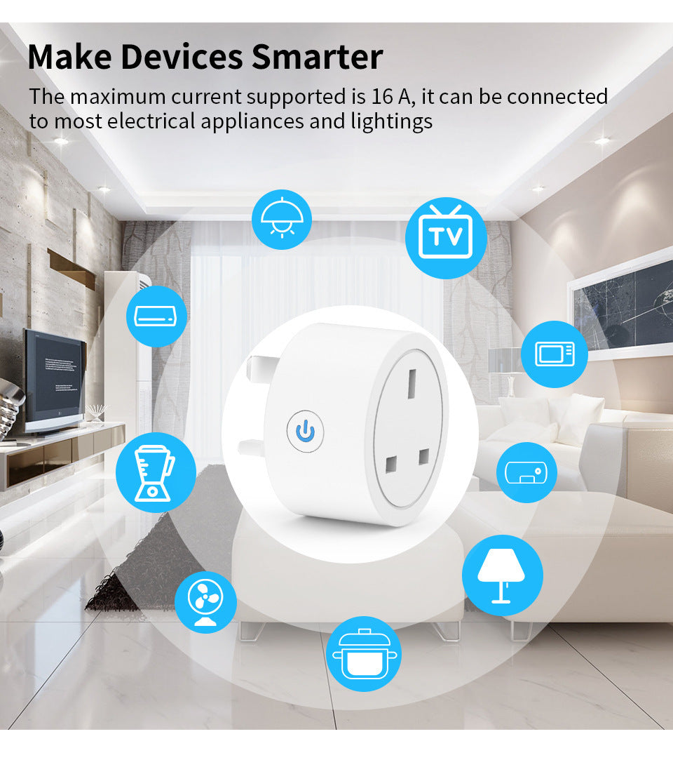 跨平台兼容的智能插座：Apple HomeKit 16A Google Assistant 天貓精靈 Alexa Siri Voice