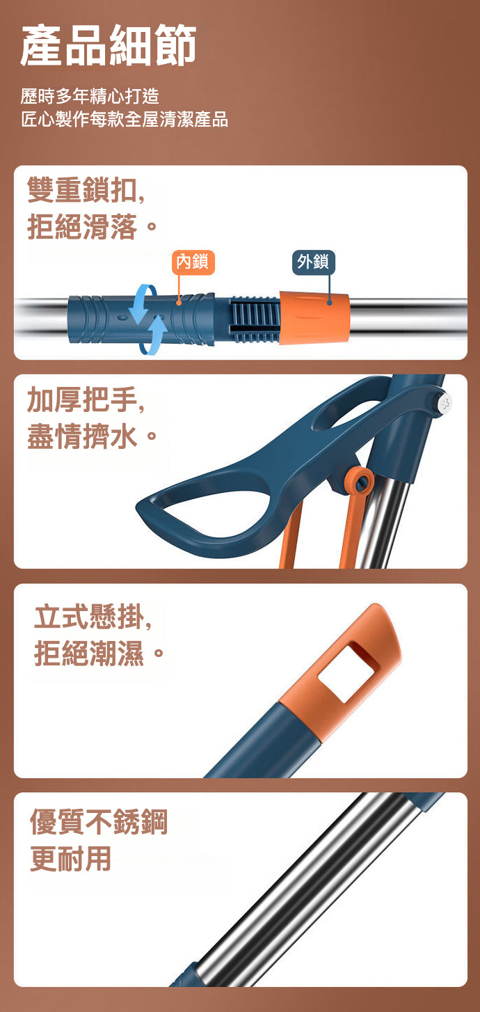 吸水棉拖把 高效清潔的首選 (白色）