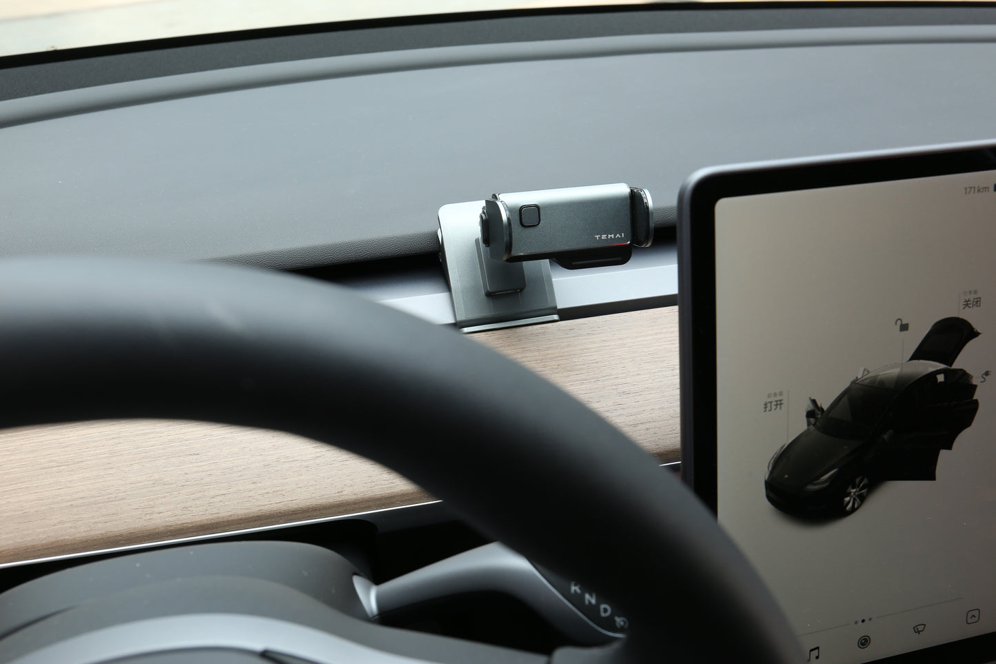 TEMAI Model 3/Y 車載活動式電動手機支架