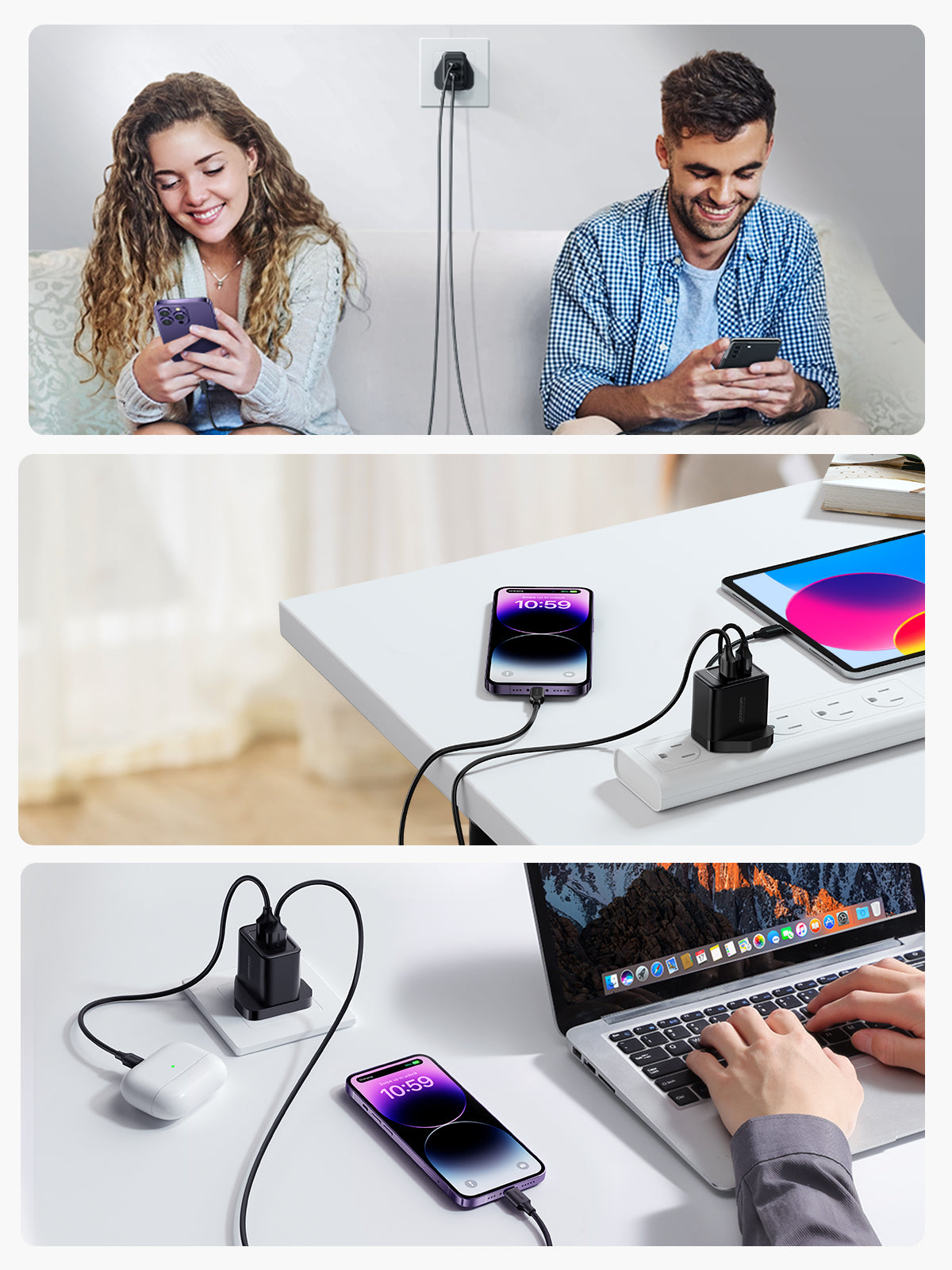 JoyRoom TCN01 2.4A 全新 雙 USB Mini 快充插頭