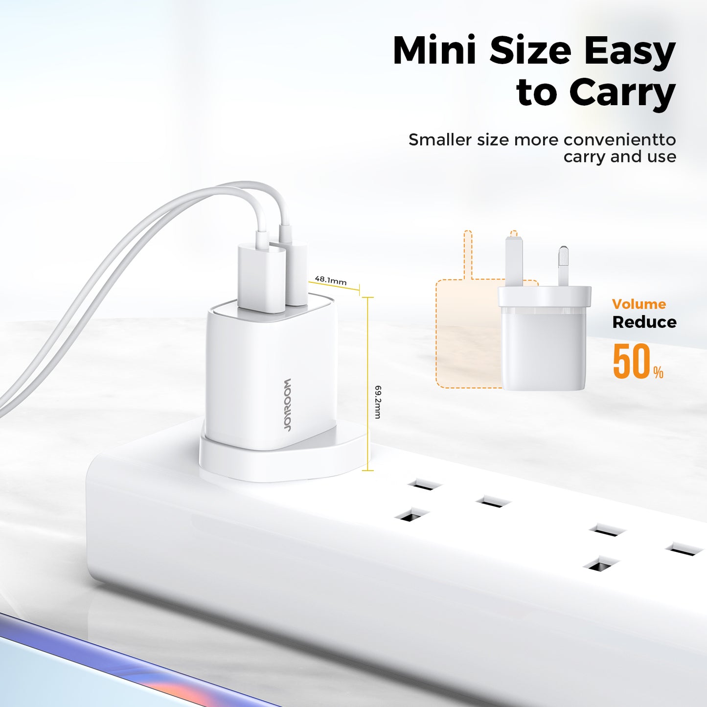 JoyRoom L-2A101 2.1A 雙 USB Mini 快充插頭