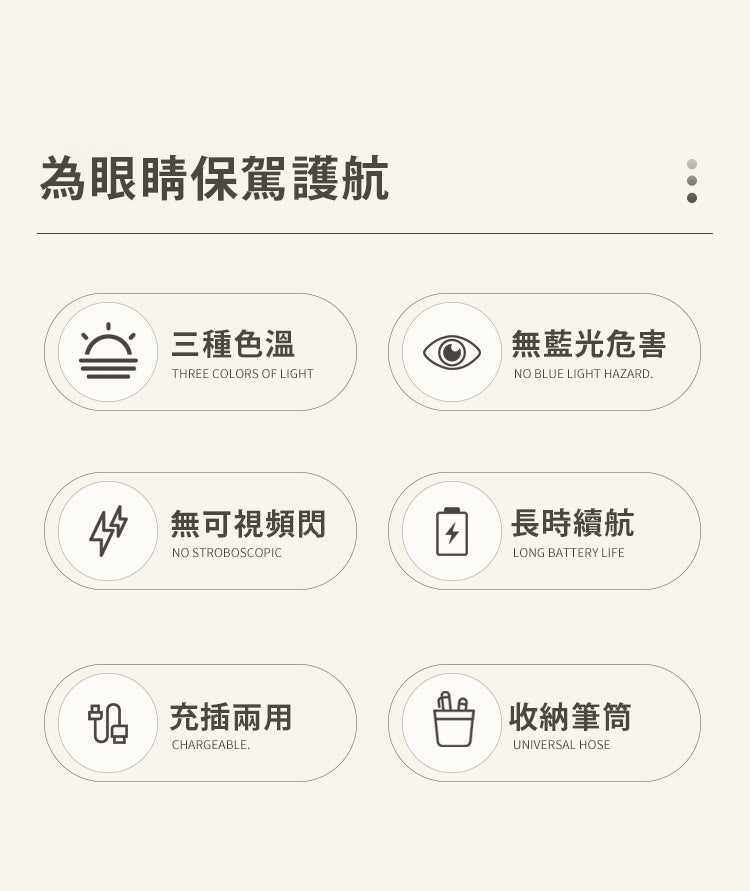 充電式護眼枱燈(帶筆筒) 4800mAh (866)