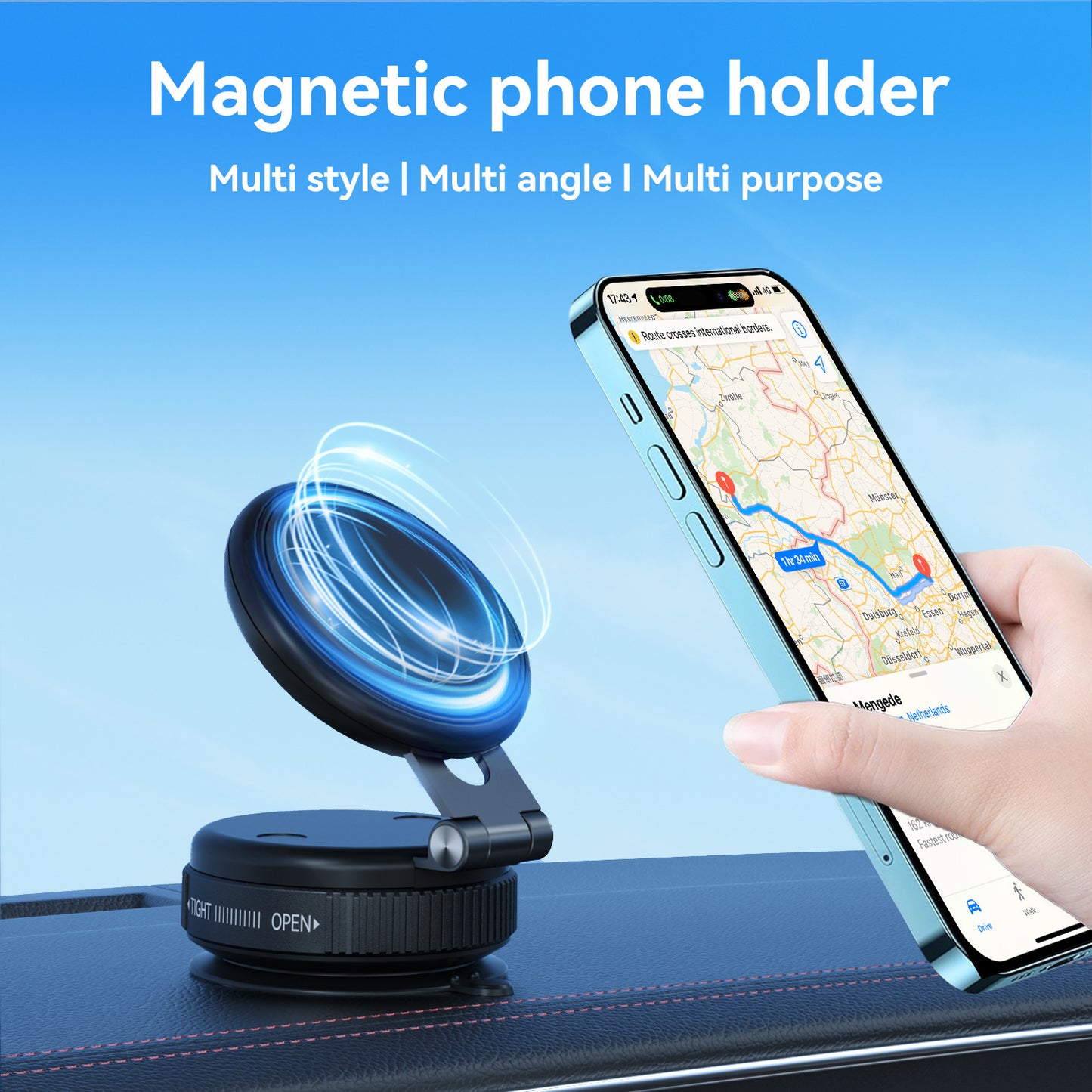 📱✨ MagSafe強力真空吸盤手機支架 | 伸縮折疊，磁吸穩固！
