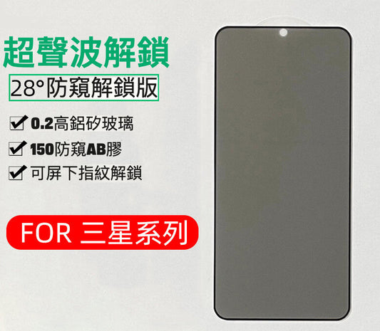 Samsung S24系列28度防窺玻璃貼，指紋解鎖版 ：終極隱私解決方案