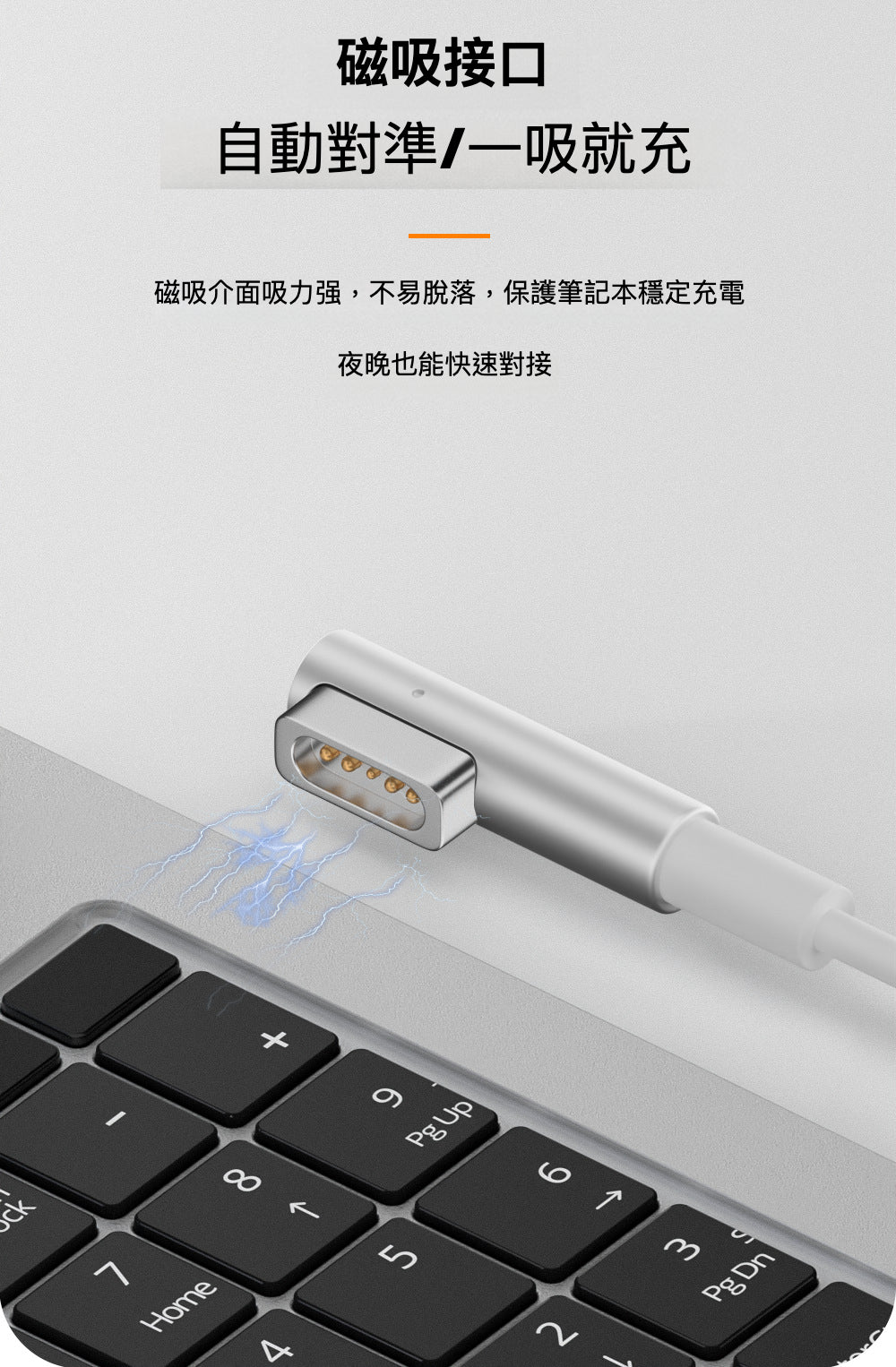 適用於 MacBook 的磁吸快充線：Type-C to Magsafe 1/2