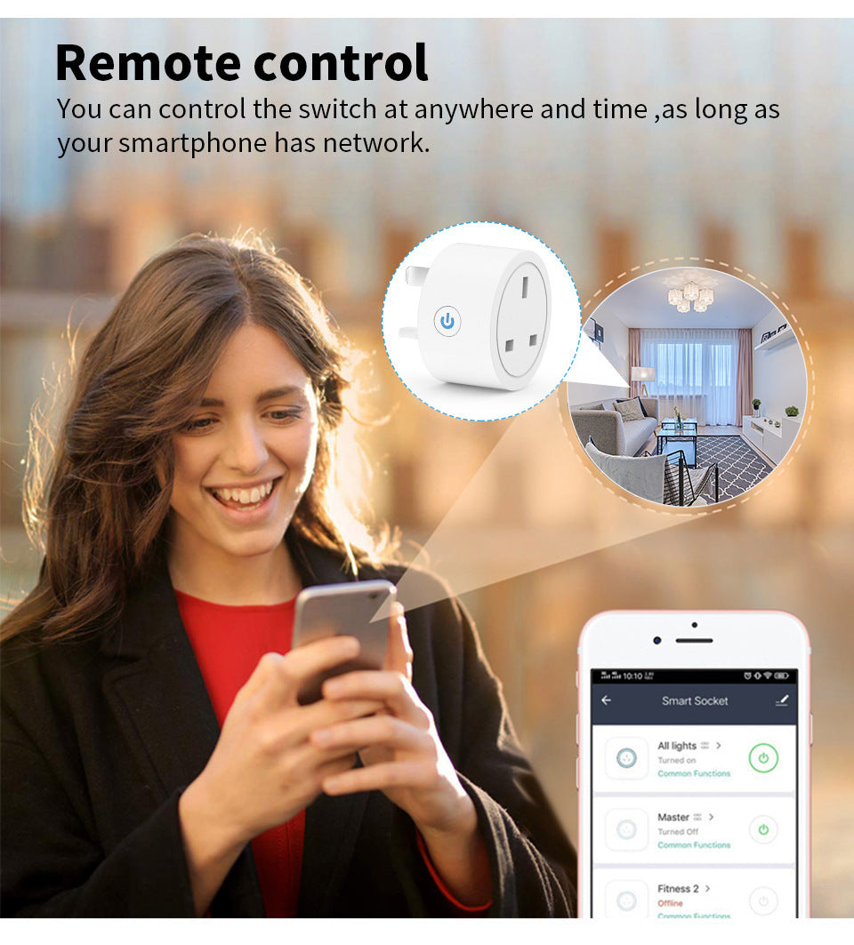 跨平台兼容的智能插座：Apple HomeKit 16A Google Assistant 天貓精靈 Alexa Siri Voice