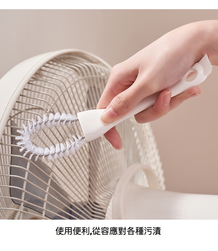 KM No.6147 煤氣清潔刷帶刮鏟 長柄環形多用去污刷 萬能縫隙清潔刷 多用途易潔刷(1枚入）（顏色隨機）