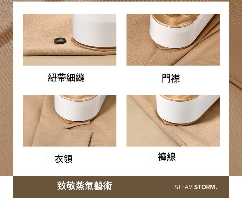 澎湃乾蒸汽手持便攜折疊燙斗：你的最佳熨燙解決方案 - 灰
