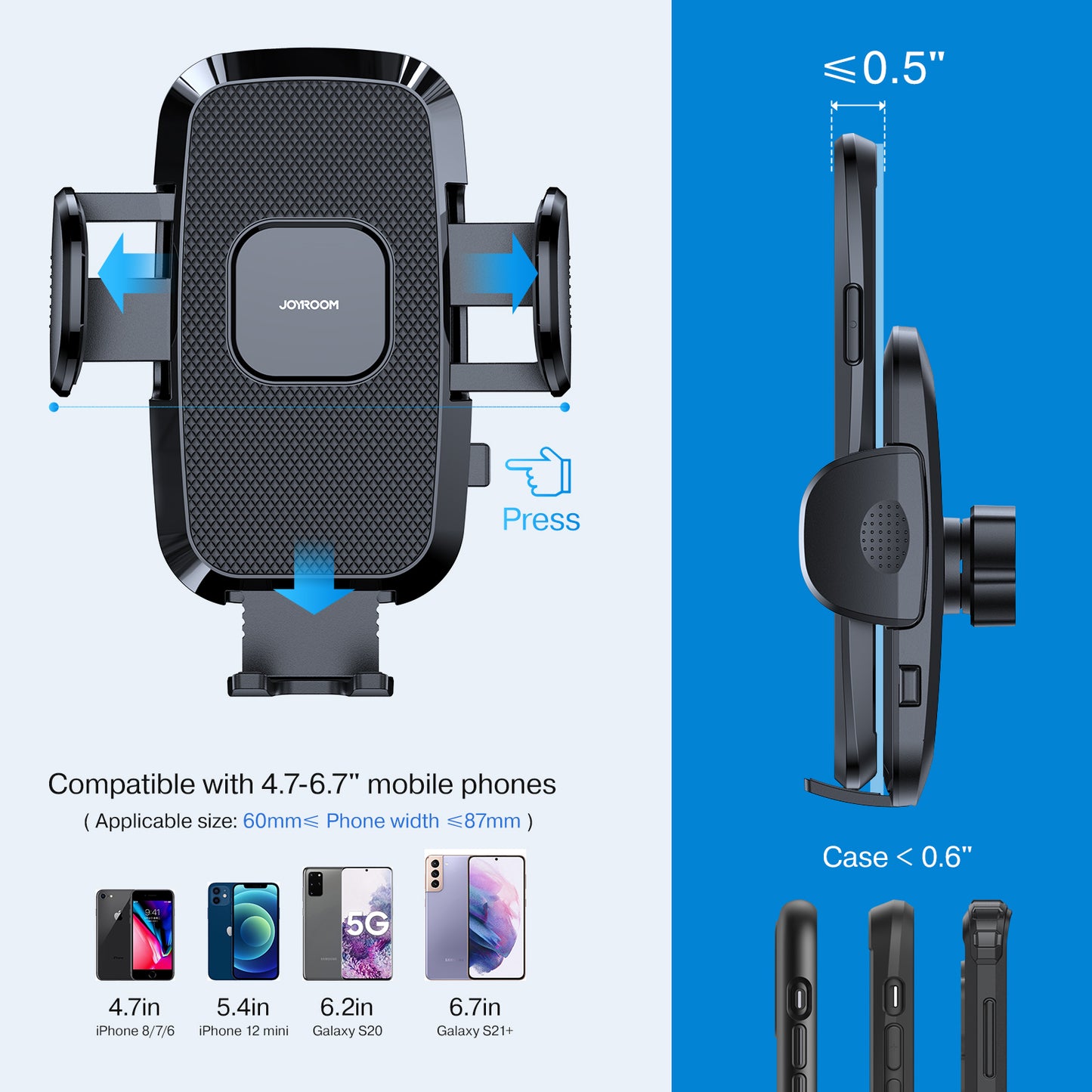 JoyRoom ZS259 長臂型彎桿款 按鈕式手機平板多用途汽車支架