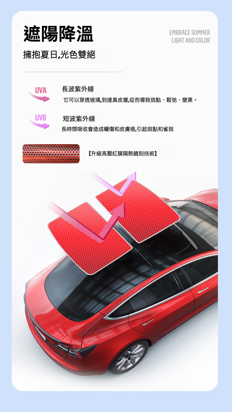 🚗🛡️ 保持涼爽，享受夏日駕駛！介紹專為 Model Y/ Model 3 設計的升級版蜂巢隔熱遮陽網！🌞🔥