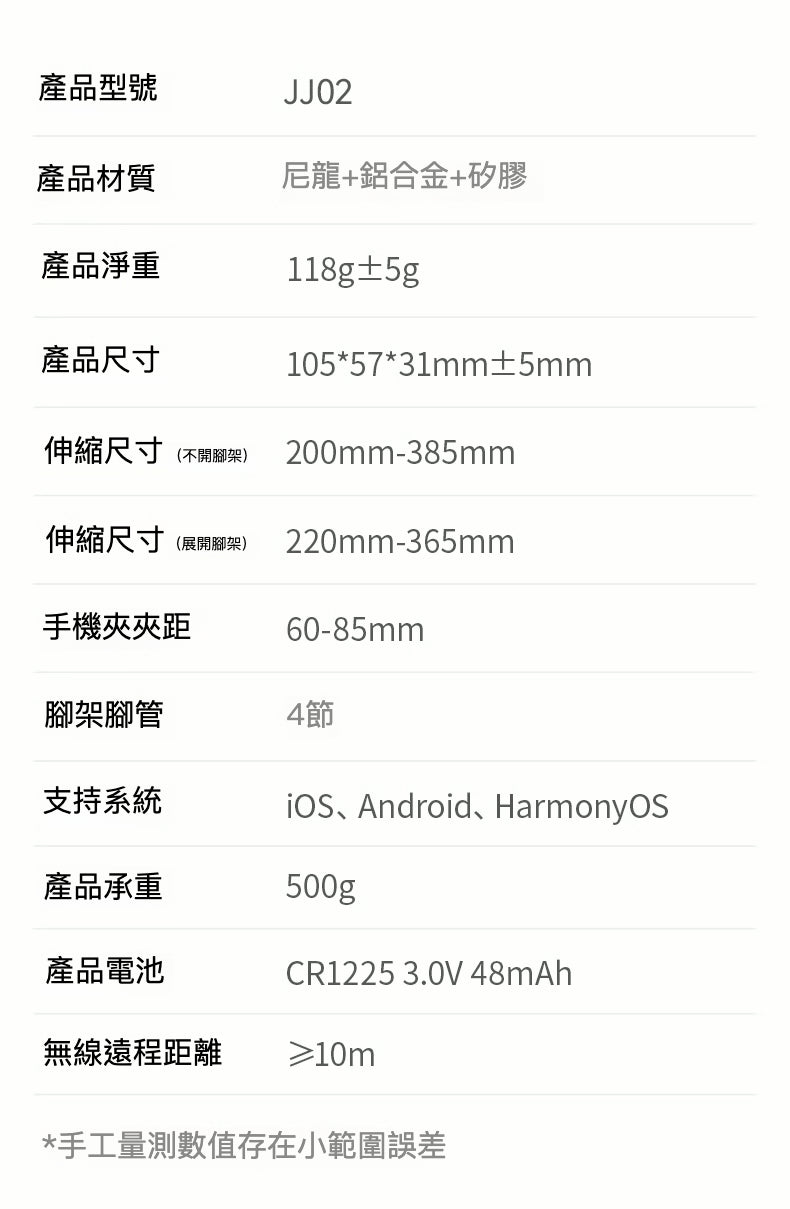 全新上市！Ulanzi JJ02 藍牙手柄自拍棍三腳架