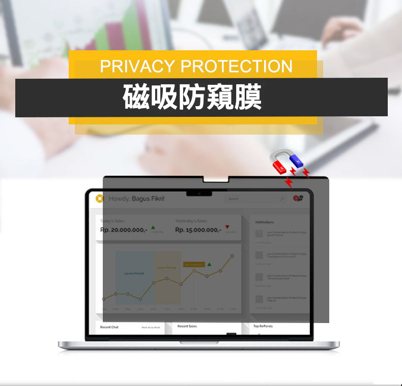 Apple Macbook 磁石可拆防窺屏幕保護貼