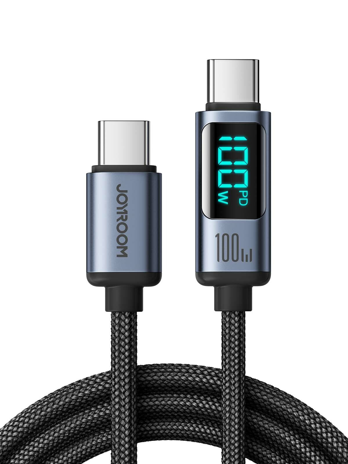 JoyRoom 速度顯示快充數據線 Type-C to Type-C 1.2米 100W CC100A16