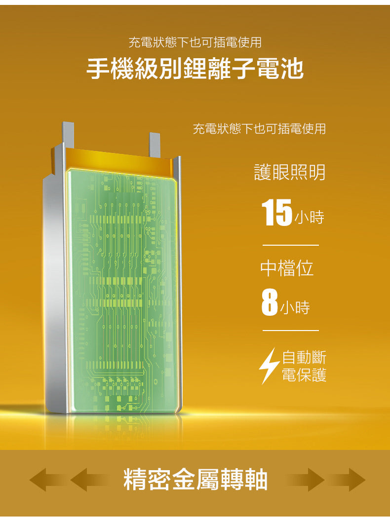 USB充電護眼 LED 閱讀台燈 睇書燈 黃/白光