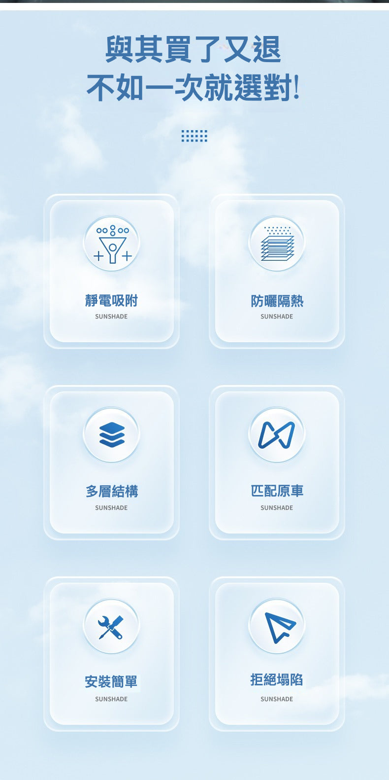 Model 3/Model Y 新創靜電吸附隔熱遮陽簾