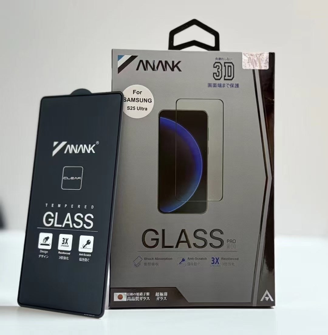 📱 ANANK Samsung S25 S26系列 3D抗衝擊 9H全屏玻璃保護貼 | 全方位保護，極致體驗！