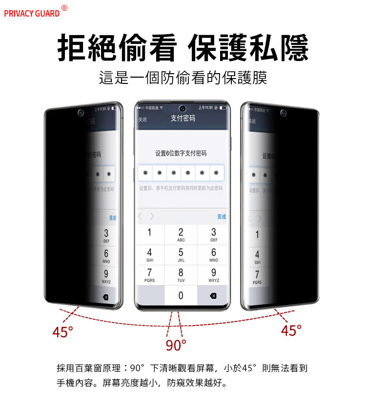 Samsung S21 3D曲面 防窺水凝貼