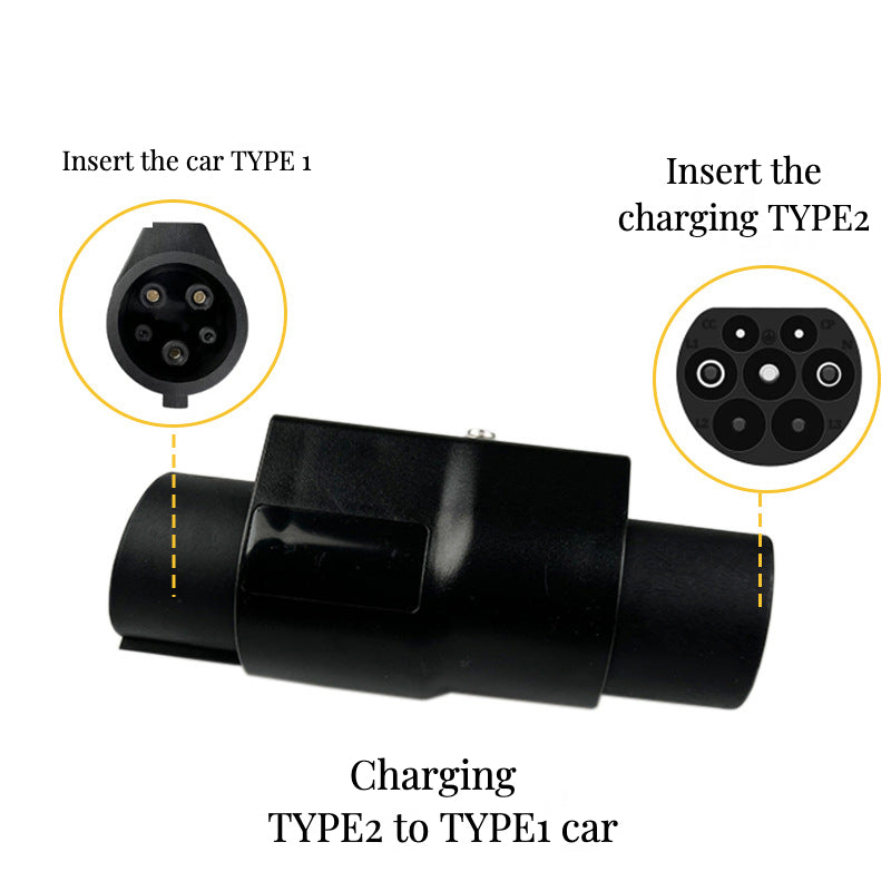 Type 1 轉 Type 2 電動車充電轉接頭 7KW｜Nissan Leaf、Toyota、Honda 日系車適用