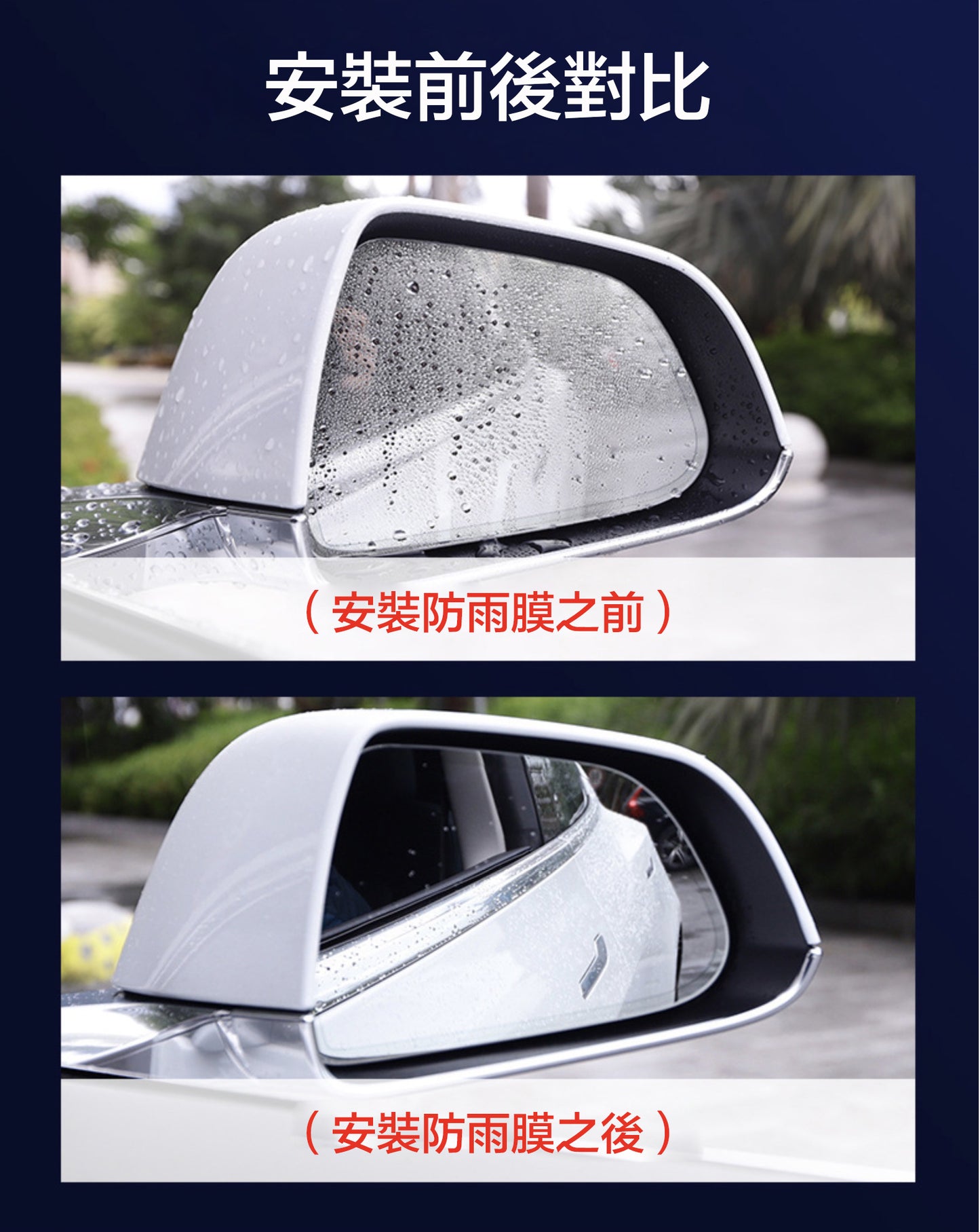 Tesla Model 3/S/X/Y 側鏡防雨膜