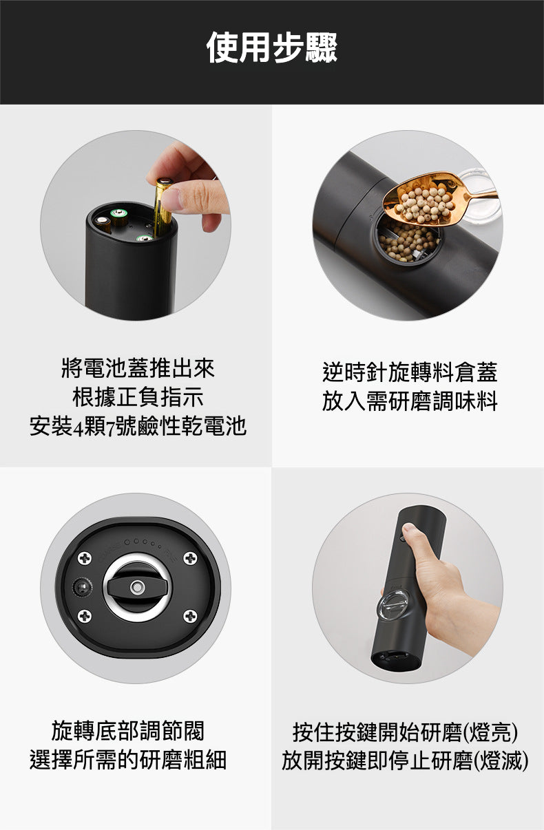 研磨器雙組合套裝：鹽磨器與胡椒磨器