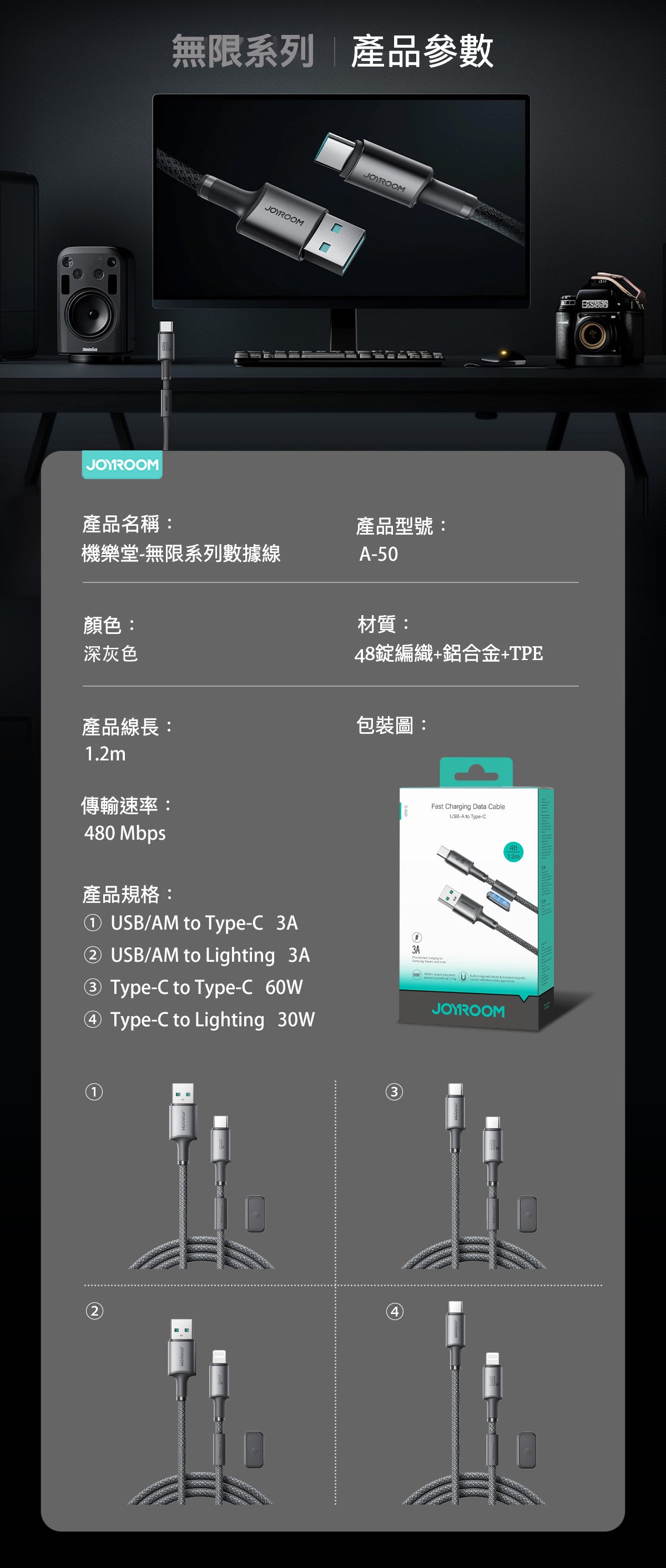 JoyRoom A50 無限系列數據線：重塑線材管理新方式