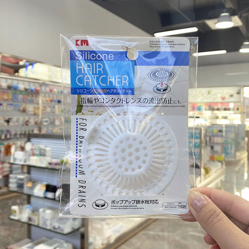KM 1321 矽膠頭髮髮過濾網 12CM｜排水系統保護顏色隨機