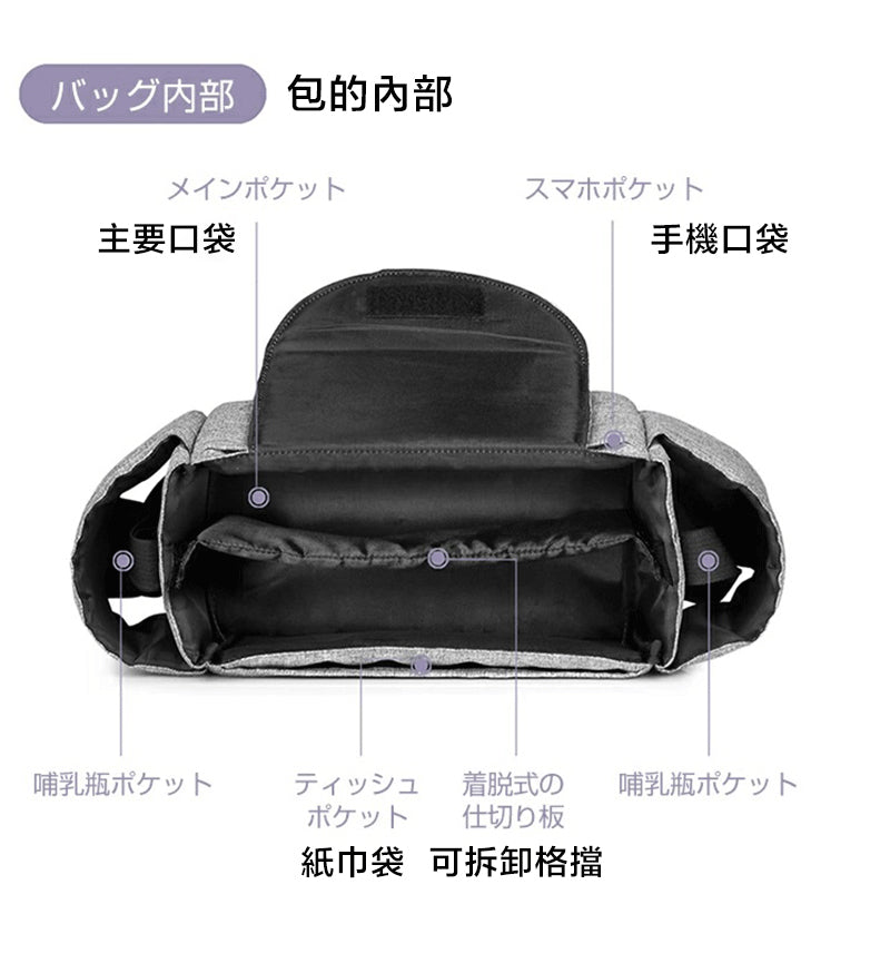 多用途嬰兒車掛袋：讓您的寶寶外出更輕鬆！