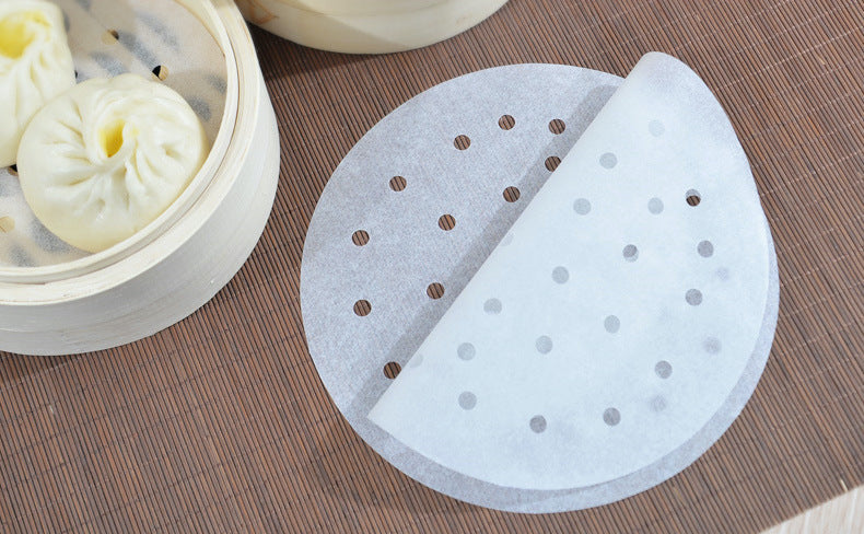 有洞孔圓形空氣炸鍋墊紙 烘焙紙 蒸籠紙 防粘吸油紙 硅油紙-9吋 直徑23cm 100張