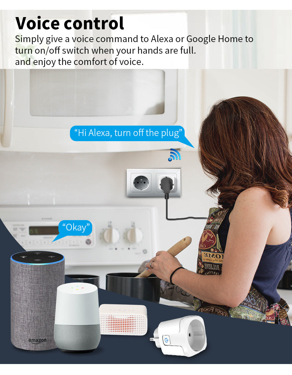 跨平台兼容的智能插座：Apple HomeKit 16A Google Assistant 天貓精靈 Alexa Siri Voice